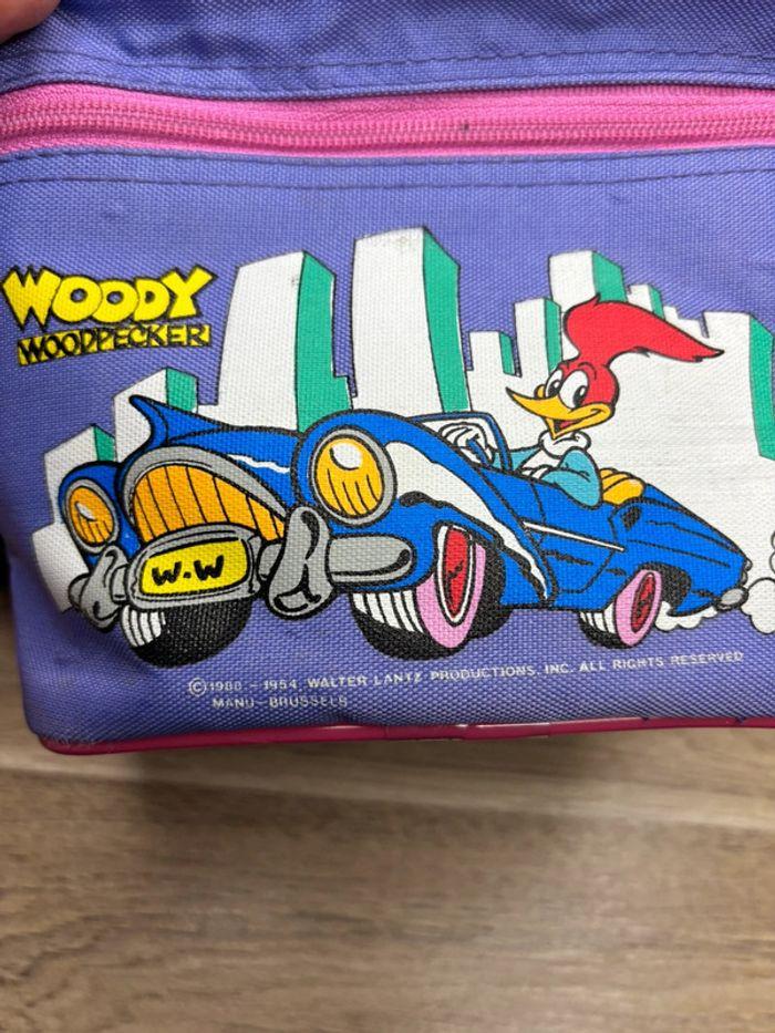 Petit sac vintage rose violet 1980 , goûter lunchbox woody woodpecker - photo numéro 8