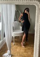 Robe longue sans manches noir Bershka fendue /Long sleeveless dress black slit old money chic