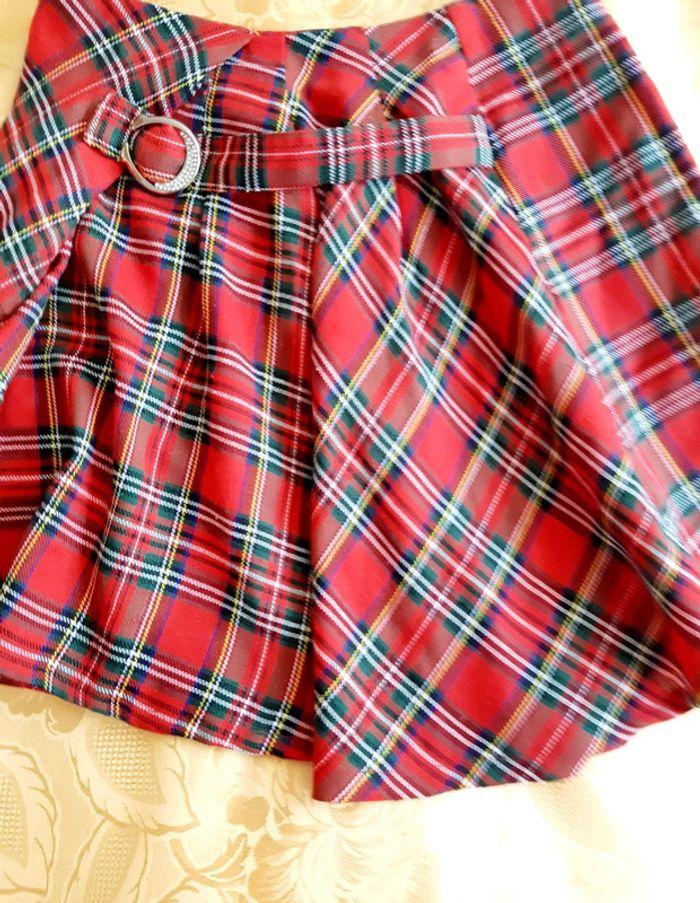 Minijupe kilt a carreaux rouges écolière Halloween. T 34 (XS). - photo numéro 4