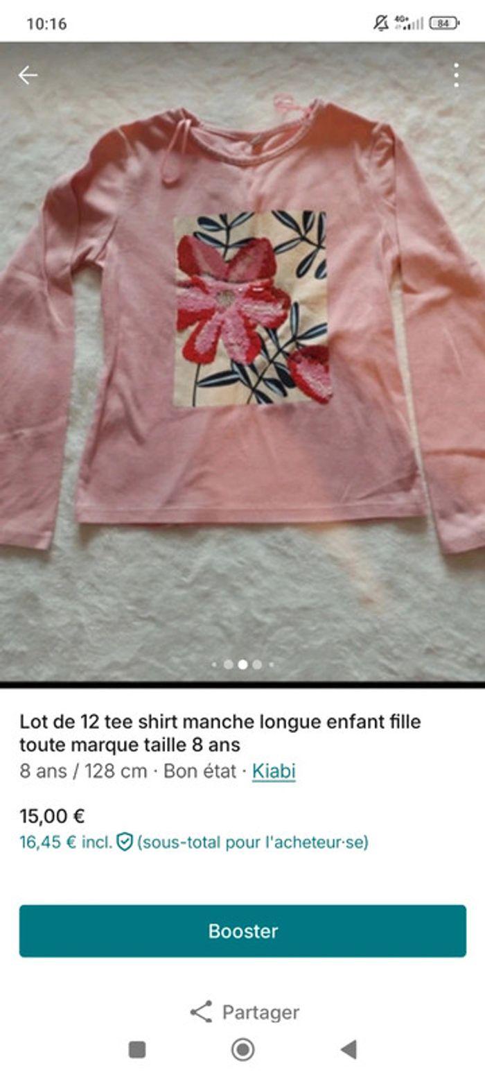 Lot de tee shirt manche longue  enfant fille toute marque taille 08 ans - photo numéro 4