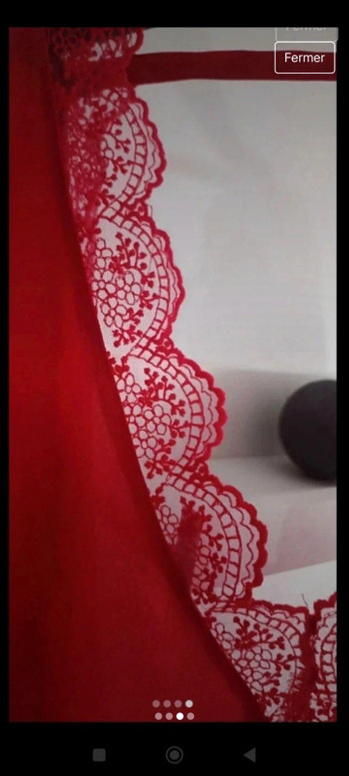 Magnifique blouse manches courtes rouge avec dentelle Taille M/L Hangar 86 Dos nu - photo numéro 4