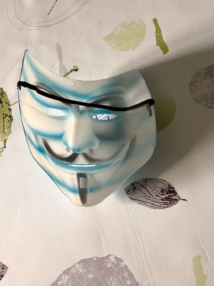 Masque déguisement taille unique blanc et bleu - photo numéro 3