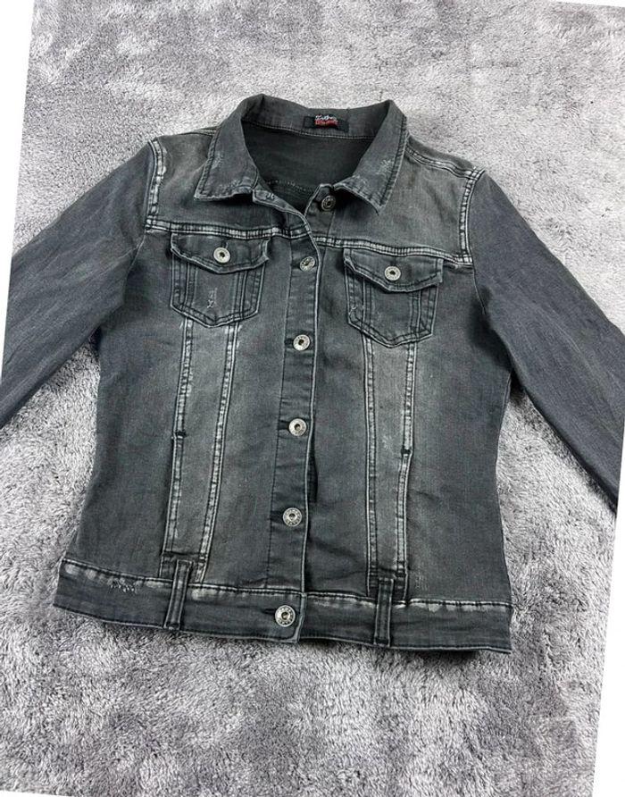 👕 Veste en Jeans vintage y2k Noir Taille S 👕 - photo numéro 6