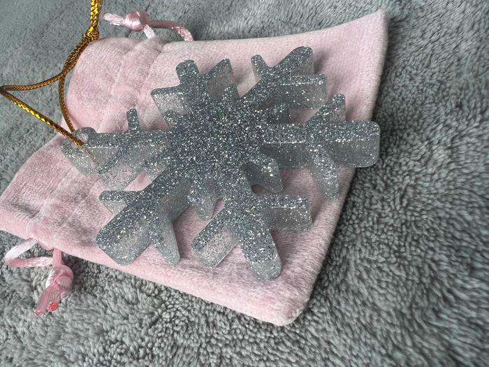 Décoration noël - flocon neige - argenté - gris - paillettes - photo numéro 2