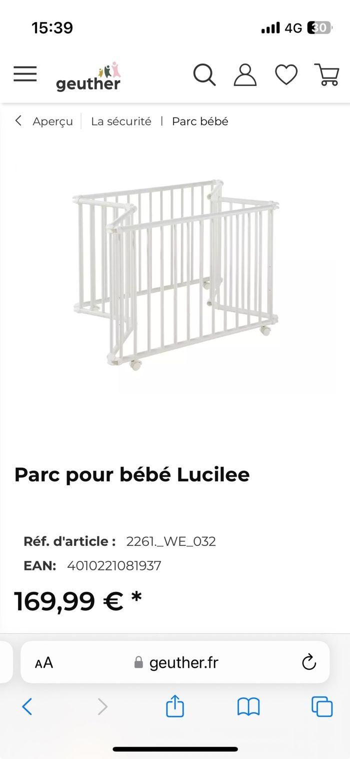 Parc pliable Geuther Lucilee blanc - photo numéro 1