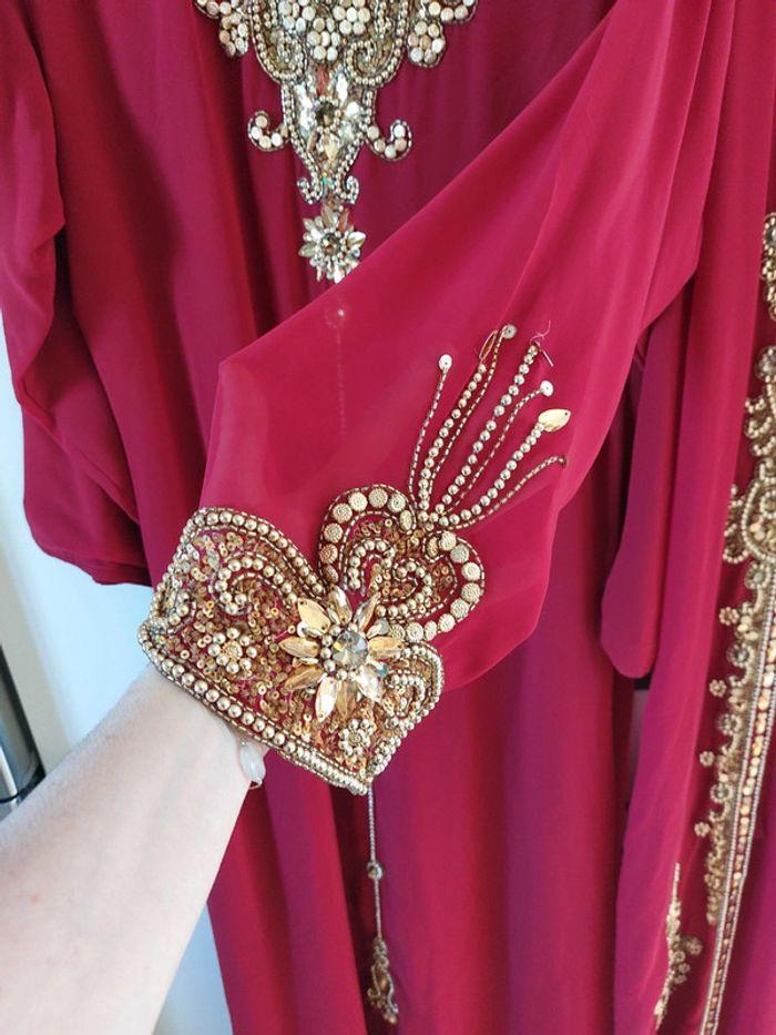 Caftan femme rouge et or  3 pièces - photo numéro 6