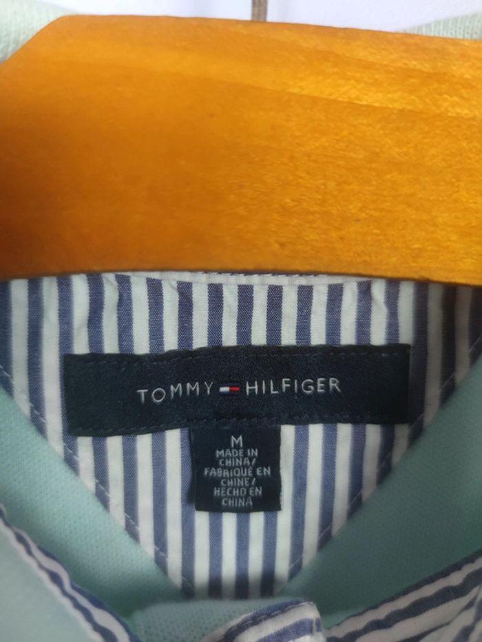 Polo Tommy Hilfiger Bleu Ciel Logo Brodé Taille M Homme - photo numéro 4