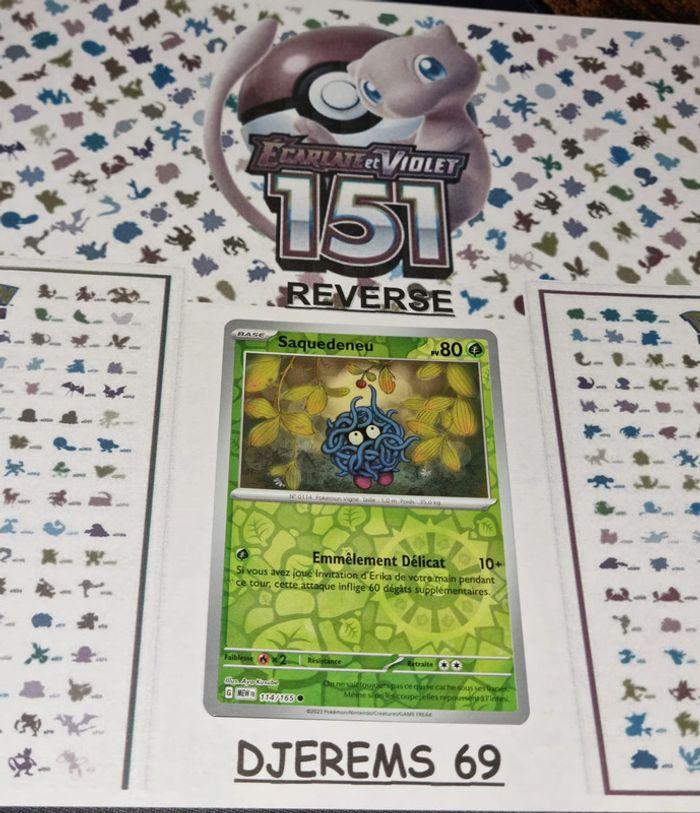 Carte Pokémon Reverse 151 Saquedeneu 114/165 VF NEUF