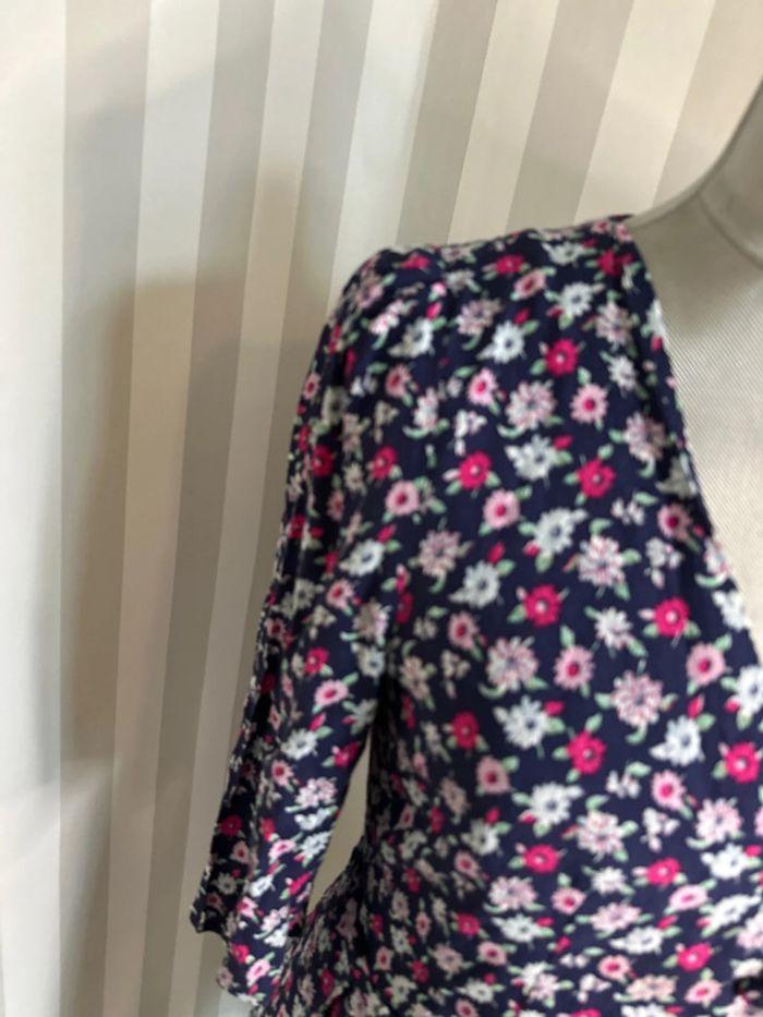 Robe Claudie Pierlot fleurs bleu marine T:38 - photo numéro 3