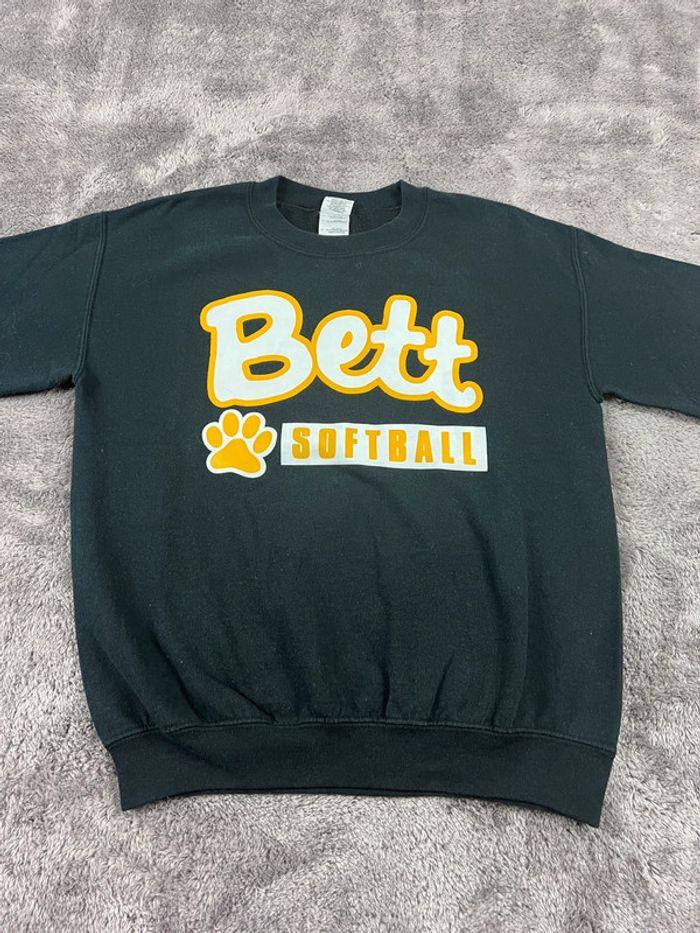 👕 Sweat à capuche Veste University Rare Vintage y2k 90s 2000s Bett Softball Noir Taille S 👕 - photo numéro 6