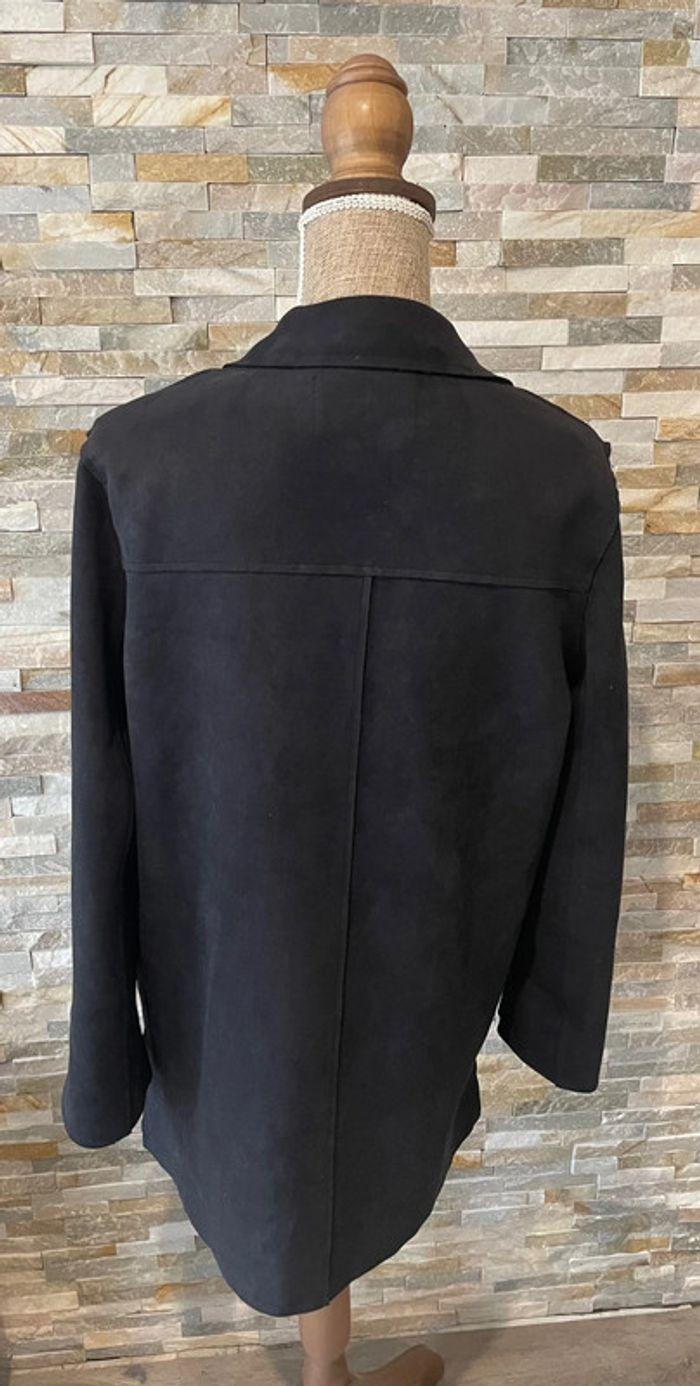 Veste noire imitation nubuck Stradivarius taille S - photo numéro 2