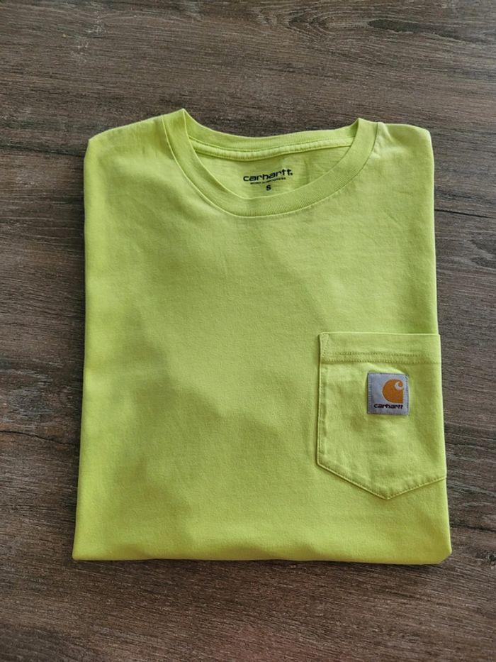 T-shirt Carhartt Vert Taille S Logo Brodé - photo numéro 1