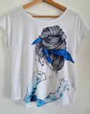 tee shirt dessin femme bleu Shein