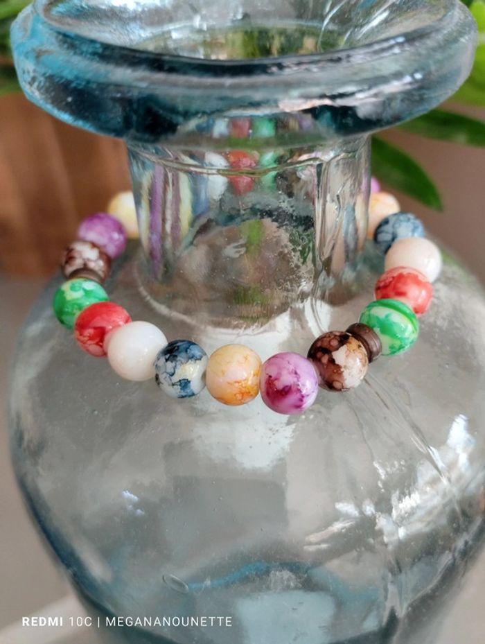 🦋 Bracelet perle de culture coloré fait main - photo numéro 1