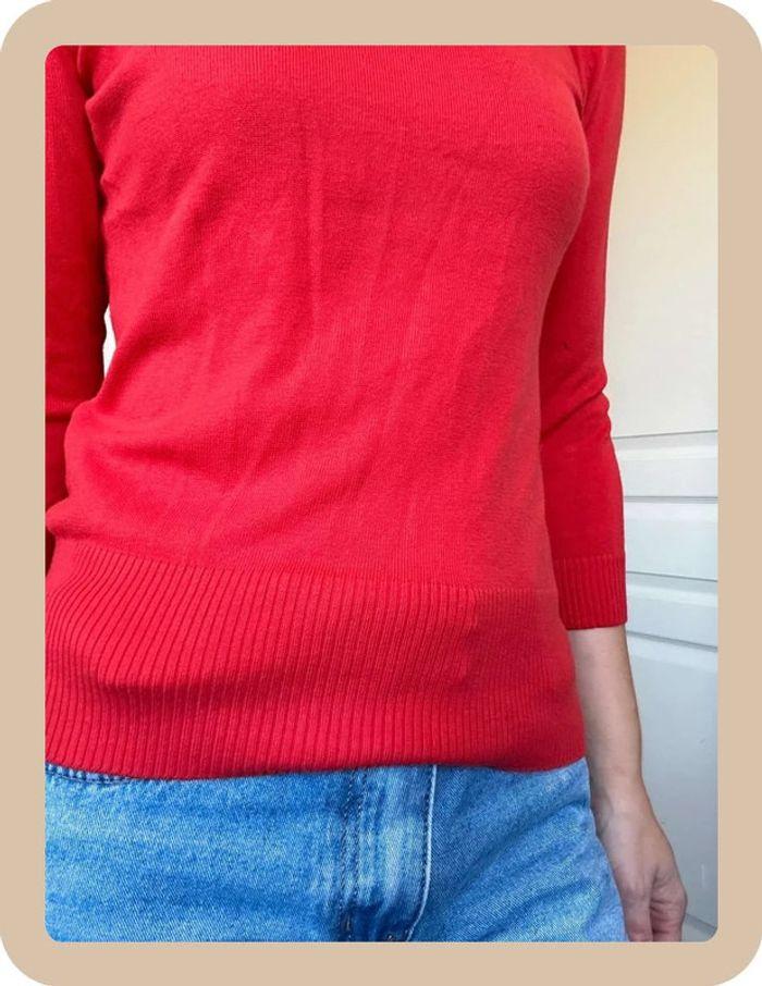 Pull fin court rouge H&M taille 36 💖 - photo numéro 6