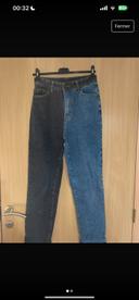 Jeans large bicolore