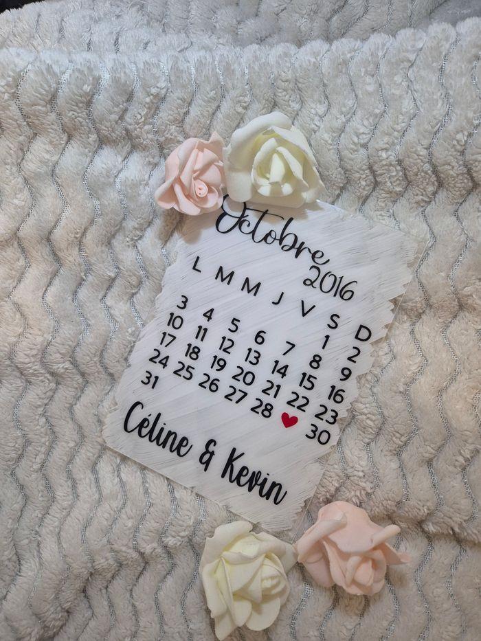 Plaque calendrier avec date importante