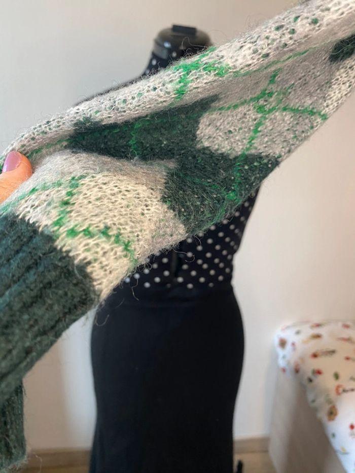 Pull à carreaux vert et gris Bizzbee taille S / 36 - photo numéro 10