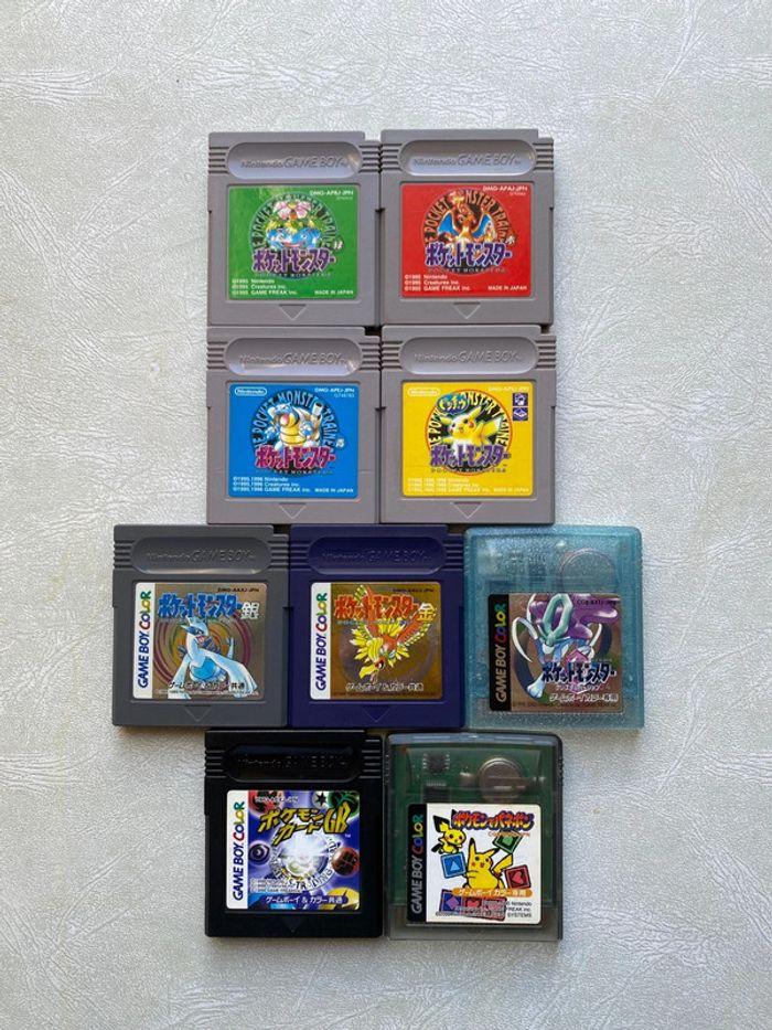 Lot / Set : Pokemon Vert Rouge Bleu Jaune Or Argent Cristal (JAP) nintendo Gameboy color gb gbc - photo numéro 1