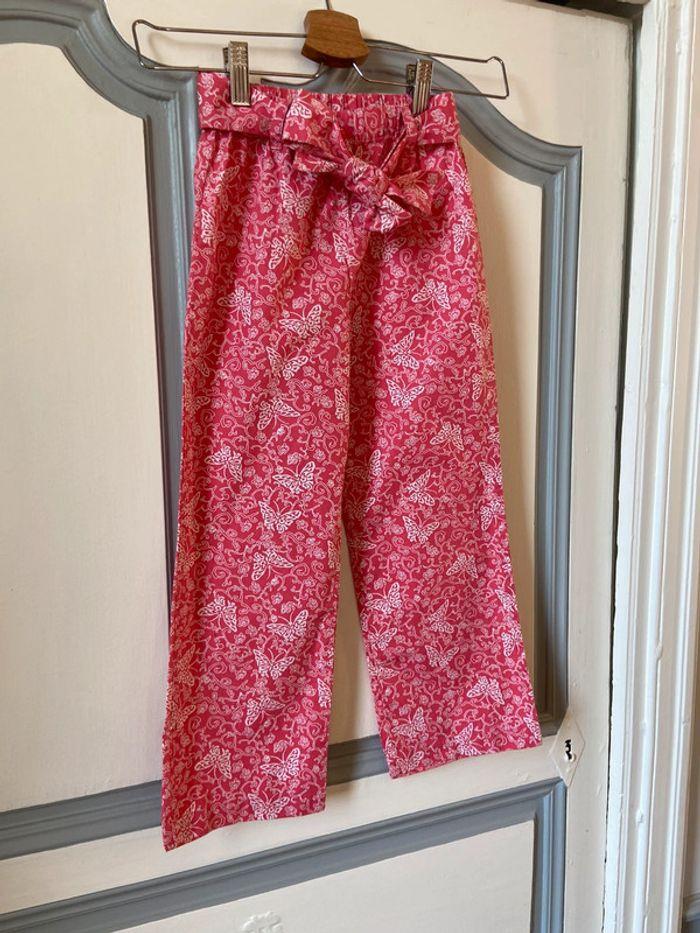 Pantalon léger en popeline de coton rose Neck&Neck taille 6 ans. - photo numéro 6