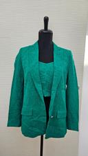 Ensemble blazer veste crop top verts Morgan Iris Mittenaere