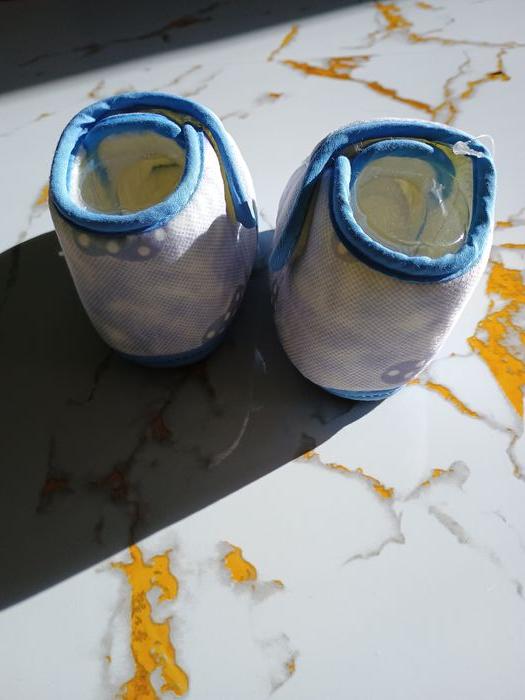 chaussons pour bébé en tissu bleu clair - photo numéro 6