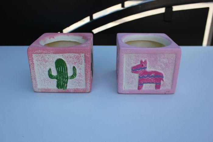 Lot 2 pots rangement cactus licorne - photo numéro 1