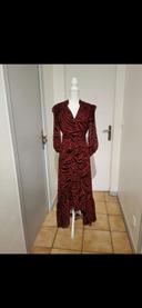 Robe longue Ba&sh taille 1 noire et bordeaux automne hiver