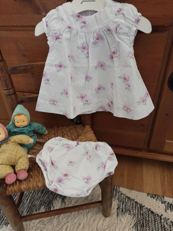 Ensemble robe culotte jacadi tbe 1 mois - photo numéro 2