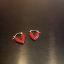 Boucles d'oreilles cœur acier inoxydable rouge