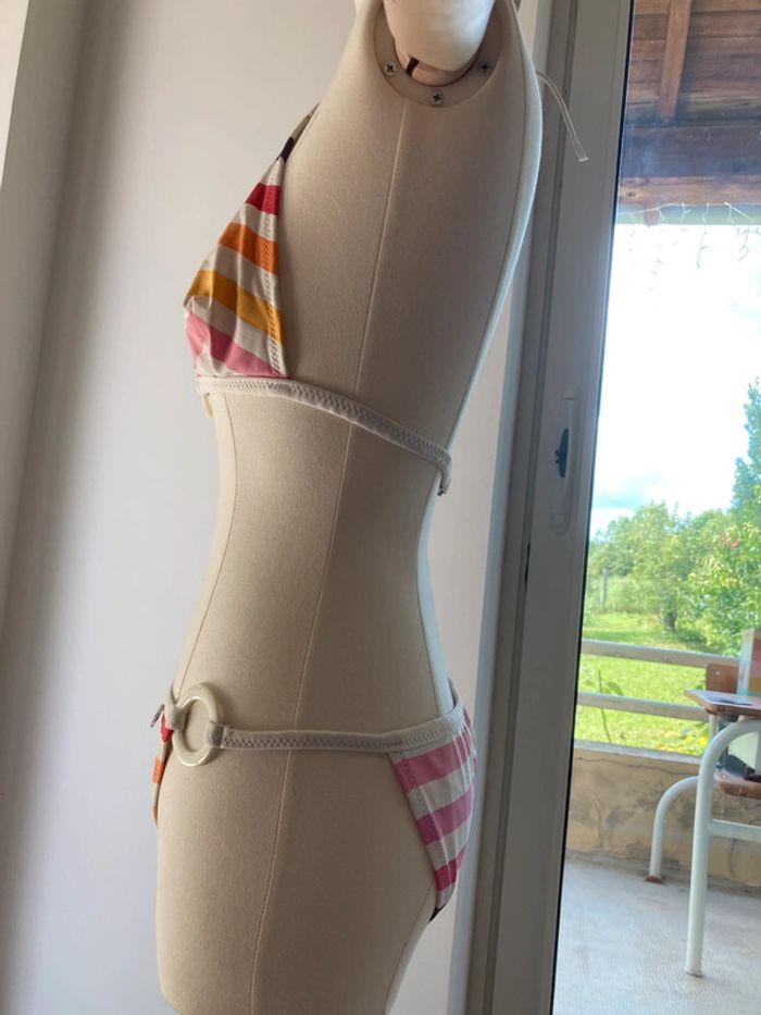 Maillot de bain 2 pièces Morgan vintage à rayure arc en ciel - photo numéro 12