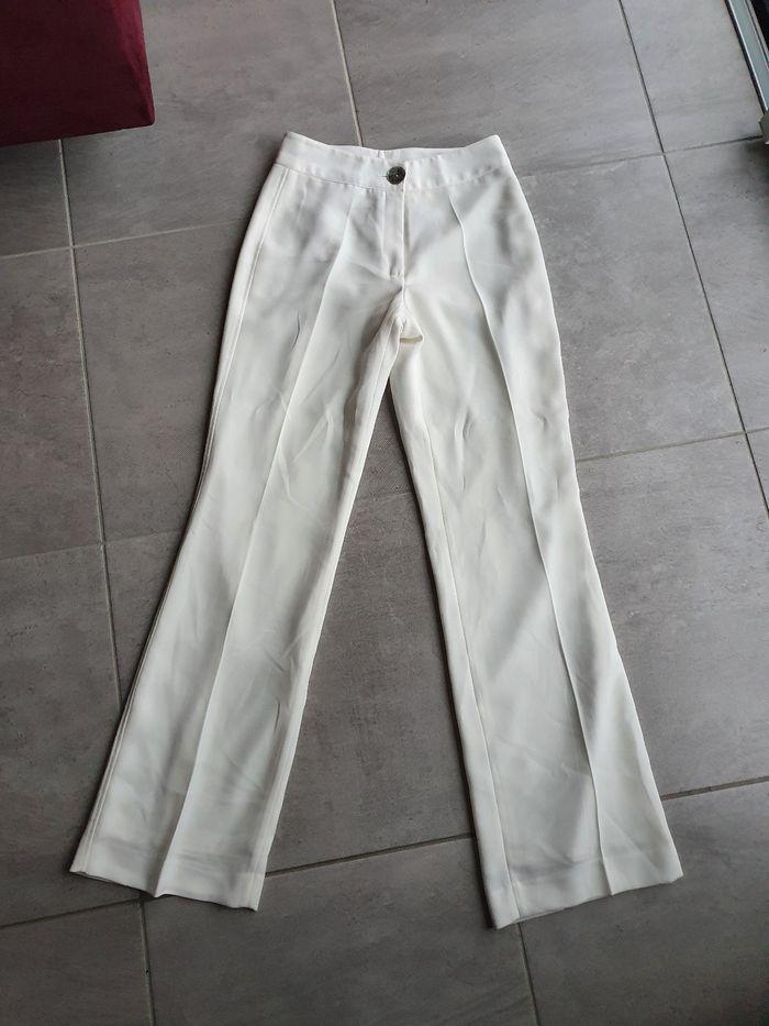 Pantalon taille haute blanc Caroll 36 S - photo numéro 1