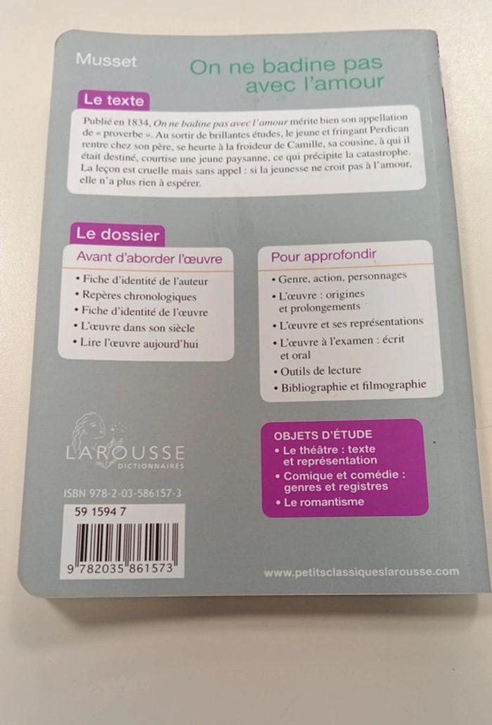 🔴Livre On ne badine pas avec l'amour Alfred de Musset - photo numéro 2