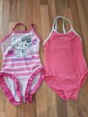 Lot 2 maillot de bain 2 ans hello Kitty et Nabaiji rose