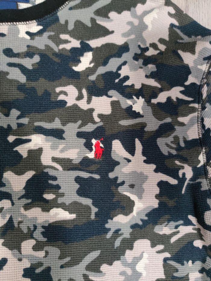 Pull Ralph Lauren Nid D'abeilles Camouflage Logo Brodé Rouge Taille M Homme - photo numéro 5