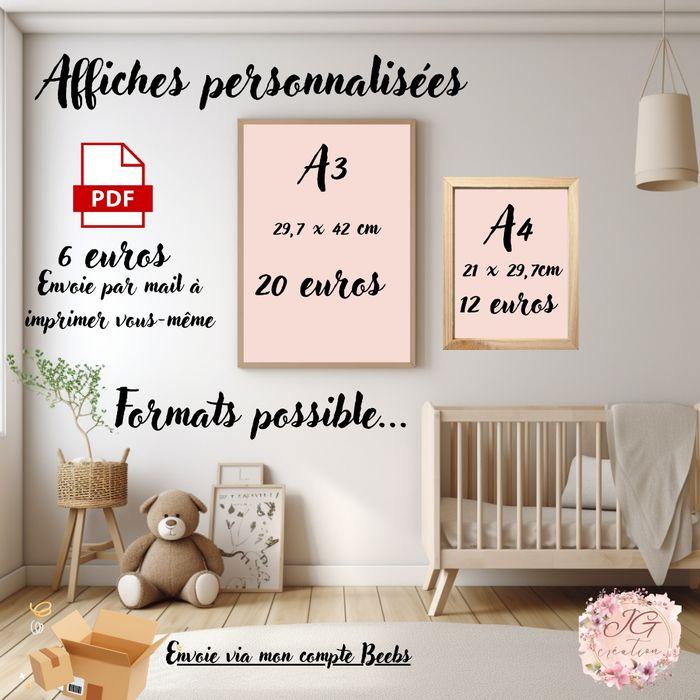 Affiche naissances prénom personnalisé