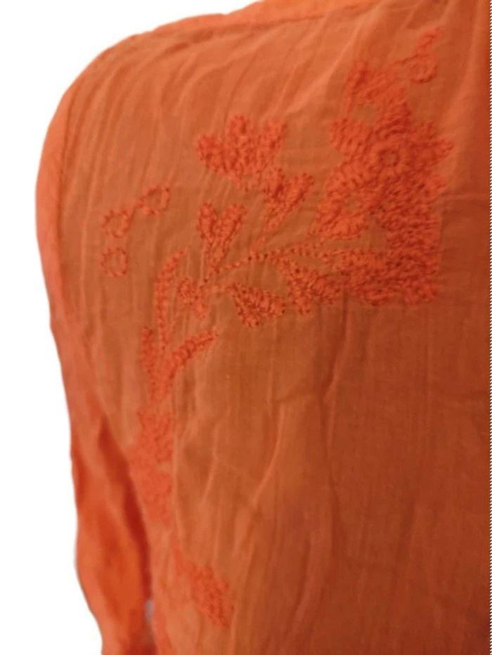 Chemise orange promod Taille 40 imprimé broderies - photo numéro 5