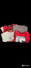 Lot de 4 t-shirt à manche courte rouge et gris