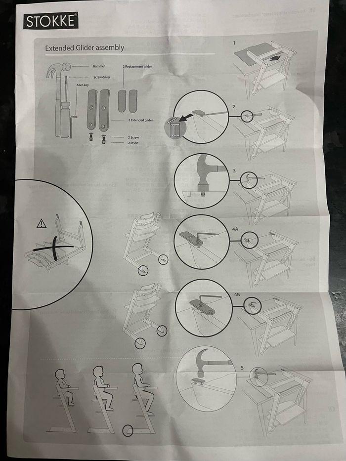Patin anti-basculement blanc chaise Stokke 🤍neuf Extender Glider - photo numéro 5
