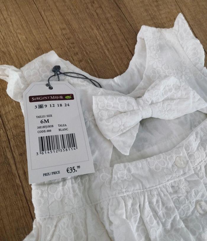 Robe fille broderie anglaise noeud papillon avec culotte assortie taille 6 mois Sergent Major - photo numéro 6