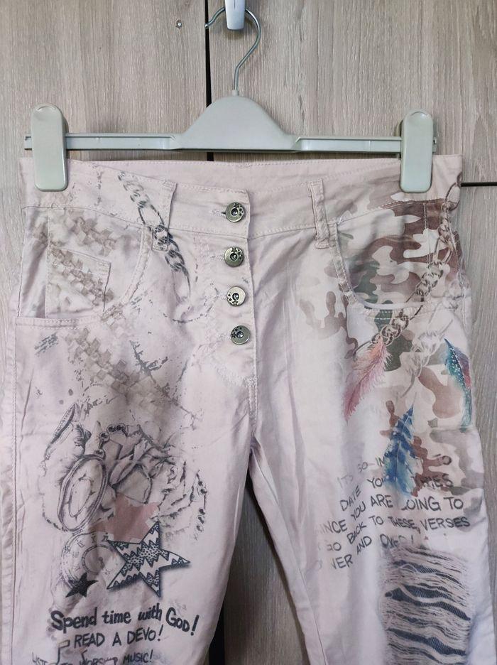 Pantalon rose imprimé 8 Made in Italy - photo numéro 2