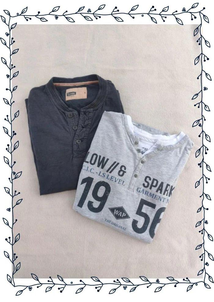 Lot 2 t-shirts manches longues homme (taille S) - photo numéro 1