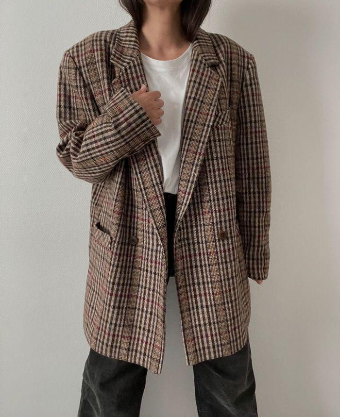 Oversized blazer à carreaux multicolore - photo numéro 13