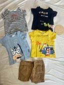 4 tee-shirts + 1 short marque mes petits cailloux