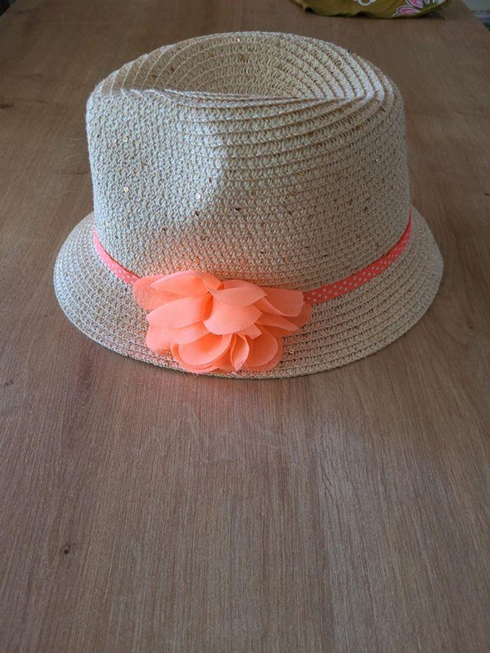 Chapeau à ruban et fleurs fille - taille 54 - photo numéro 4