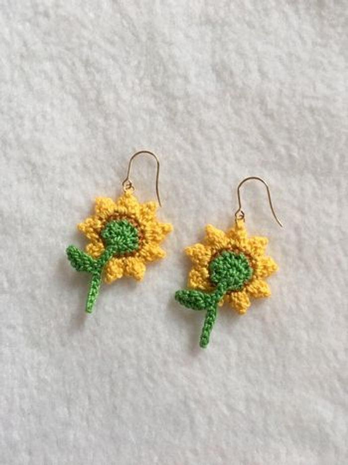 Boucles d’oreilles tournesol - photo numéro 3