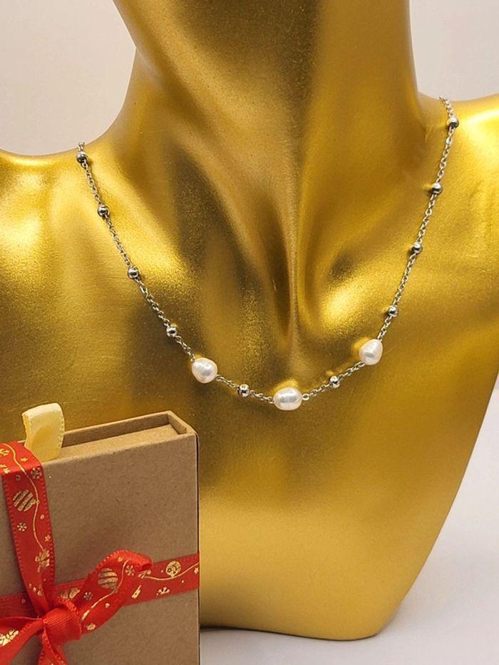 Collier et bracelet en véritables perles d'eau douce - photo numéro 6