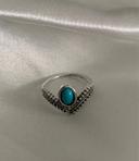 Bague argentée bleue turquoise taille 51/52