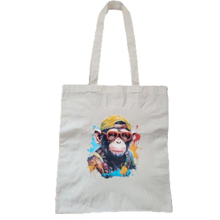 Tote Bag 36x42 cm Singe Fun Lunette Casquette - photo numéro 2