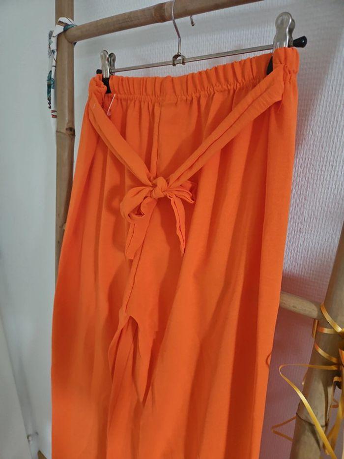 Superbe pantalon palazzo orange neuf - photo numéro 2